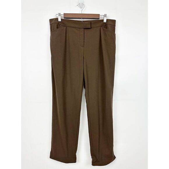 Lafayette 148 New York Irving Wool Blend Trouser Brown Size 10 - Picture 2 of 11